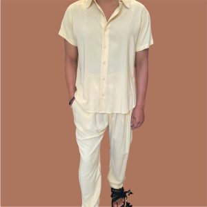 CALÇA ELÁSTICO AMARELO